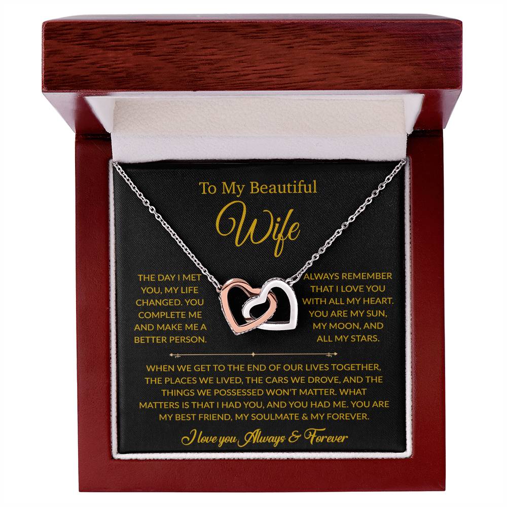To My Wife Necklace, Gift For Wife, Anniversary Gift For Wife, Necklace For Wife 26_6_Gold