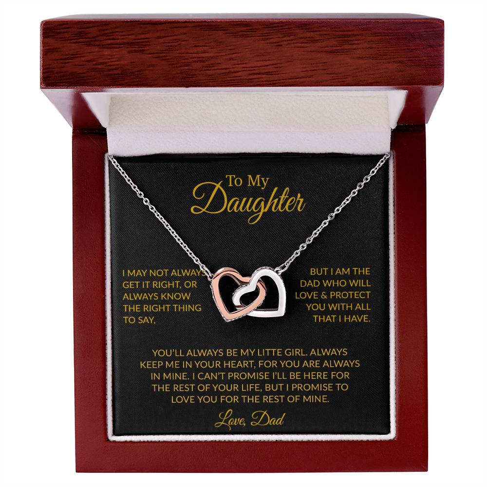 To My Daughter Necklace Gift for Daughter from Dad,Daughter Father Necklace 17_6_Gold
