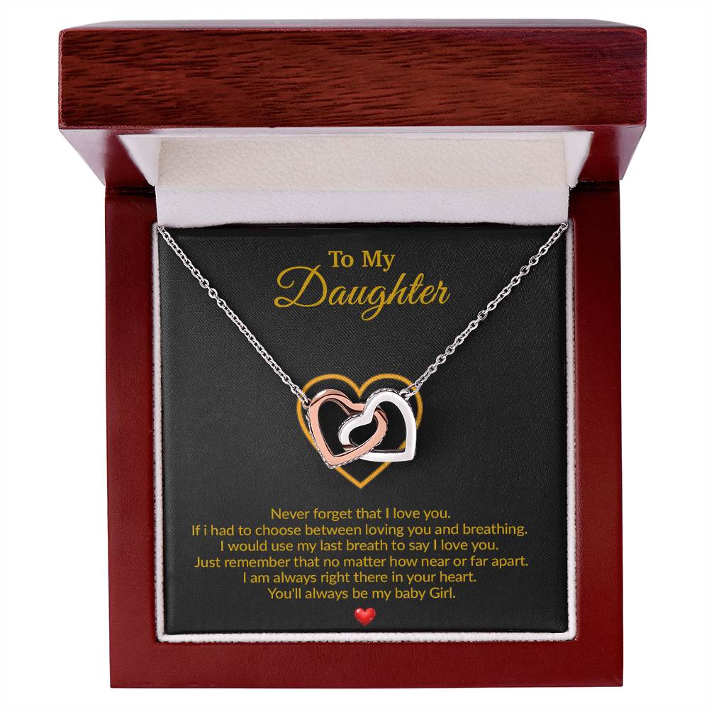 To My Daughter Necklace, Gift for Daughter from Dad, Father Daughter Necklace 11_8_Gold