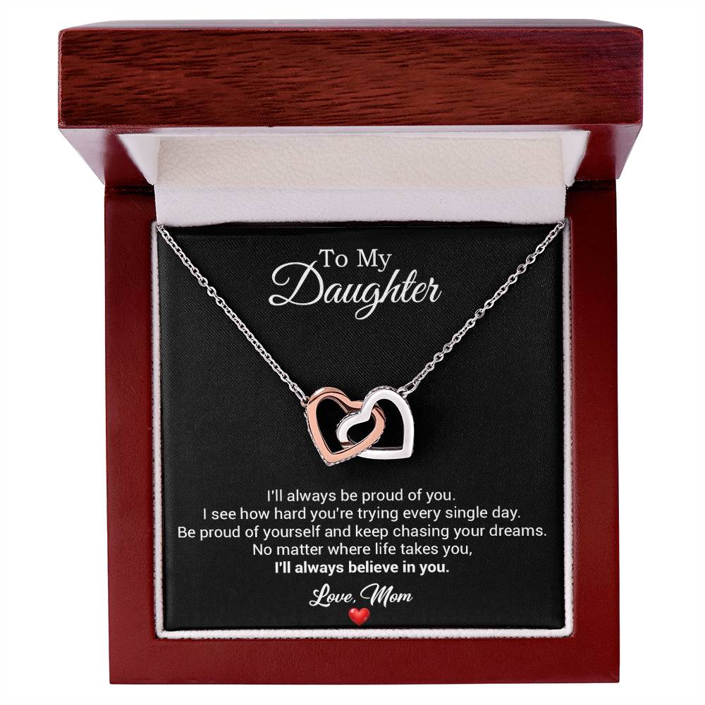 To My Daughter Necklace, Gift For Daughter From Dad, Daughter Father Necklace 2_8_Black