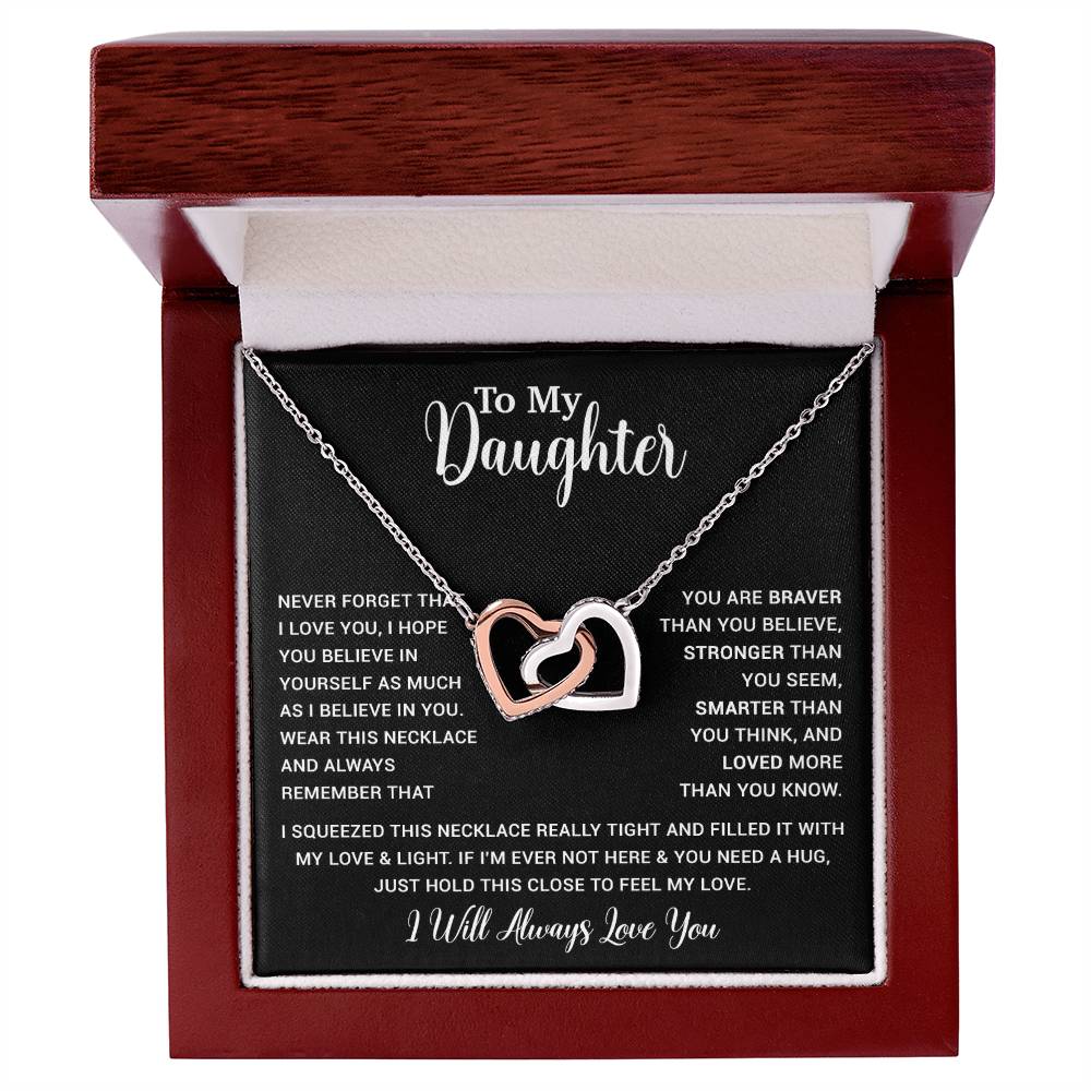 To My Daughter Necklace Gift for Daughter from Dad,Daughter Father Necklace 16_4_Black
