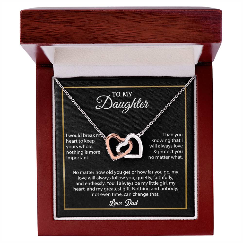 To My Daughter Necklace, Gift for Daughter from Dad, Father Daughter Necklace 4_6_Black