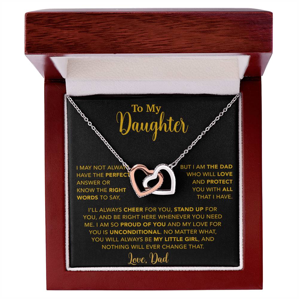 To My Daughter Necklace, Gift for Daughter from Dad, Father Daughter Necklace  15_6_Gold