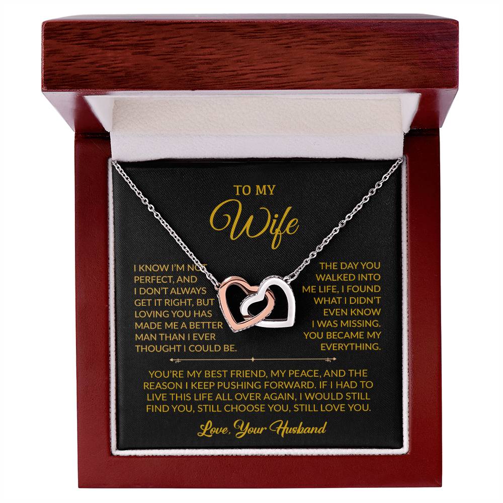 To My Wife Necklace, Gift For Wife, Anniversary Gift For Wife, Necklace For Wife 11_9_Gold