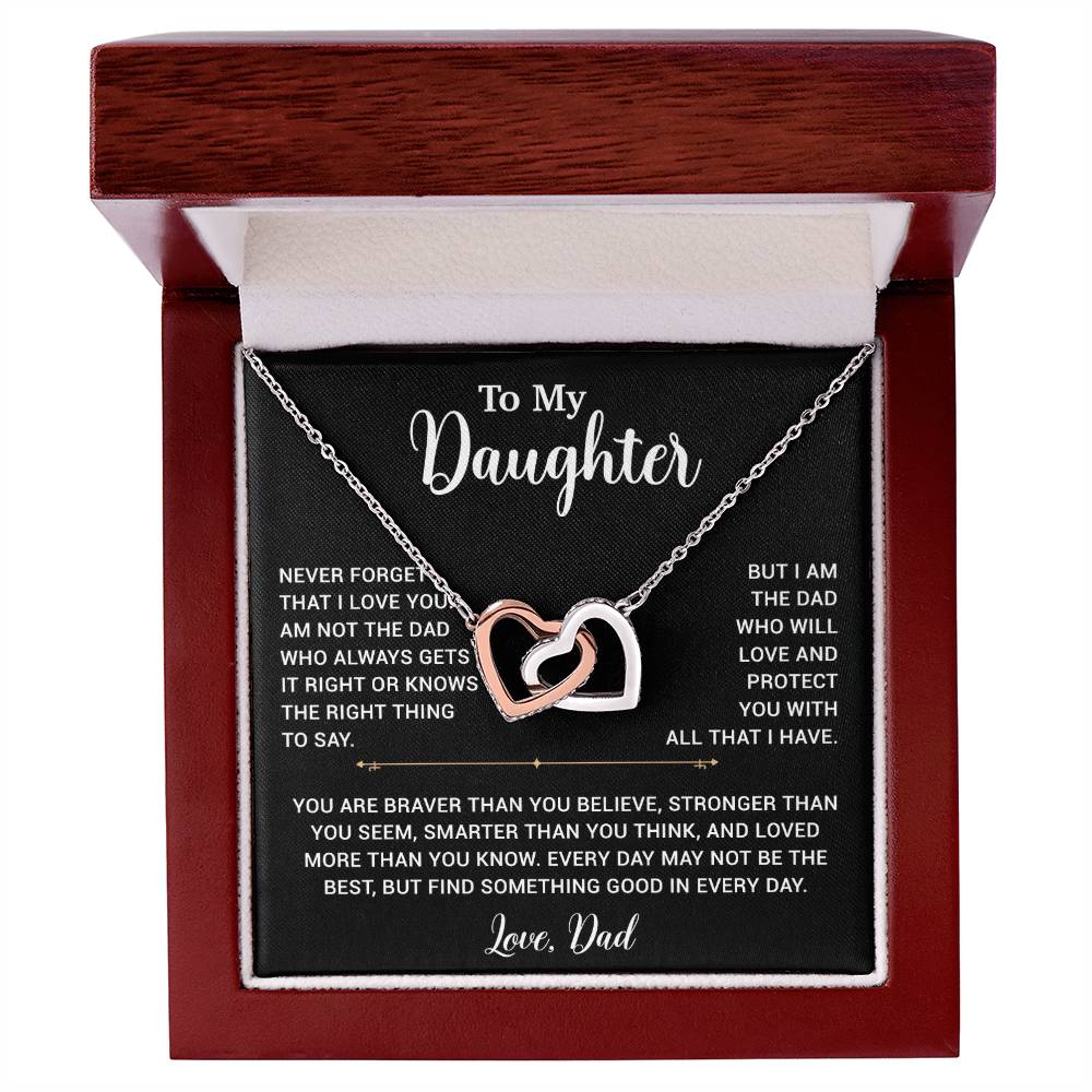 To My Daughter Necklace, Gift for Daughter from Dad, Father Daughter Necklace 2_6_Black
