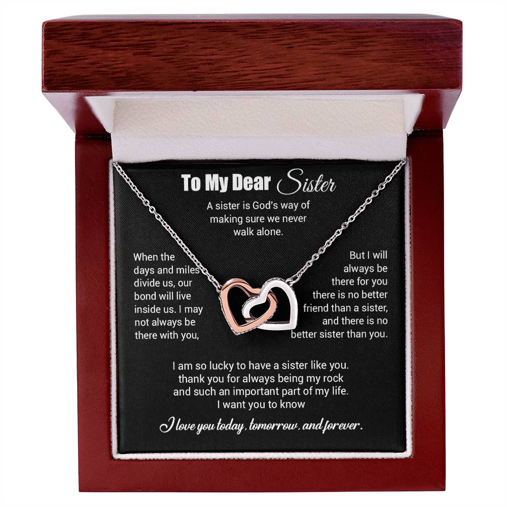 To My Sister Necklace, Brother to Sister, Birthday gift For Sister from Brother 3_4_Black