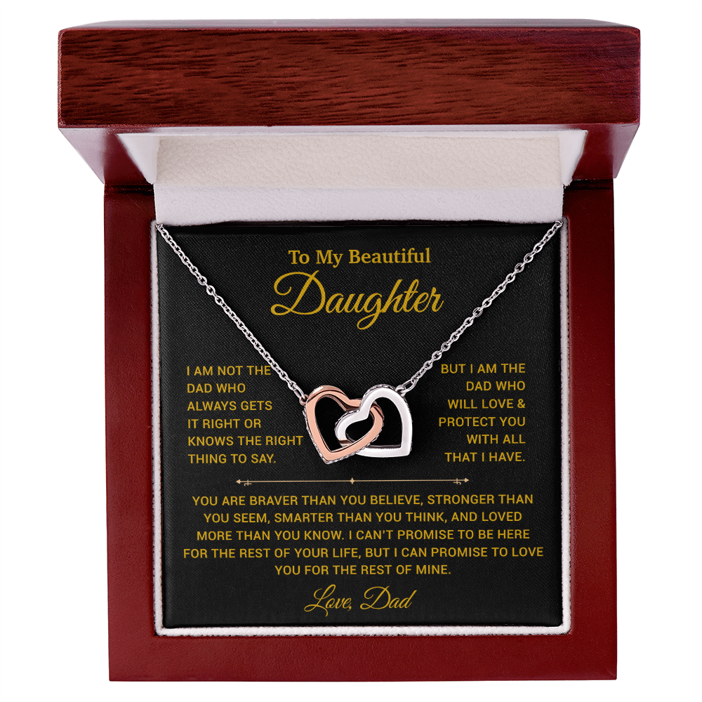 To My Daughter Necklace, Gift for Daughter from Dad, Father Daughter Necklace 19_11_Gold
