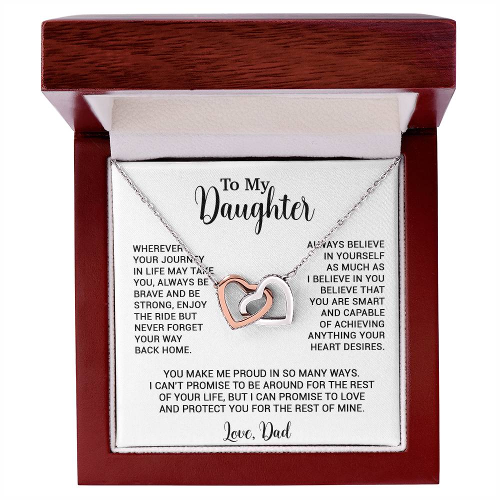 To My Daughter Necklace, Gift for Daughter from Dad, Father Daughter Necklace 3_6_White