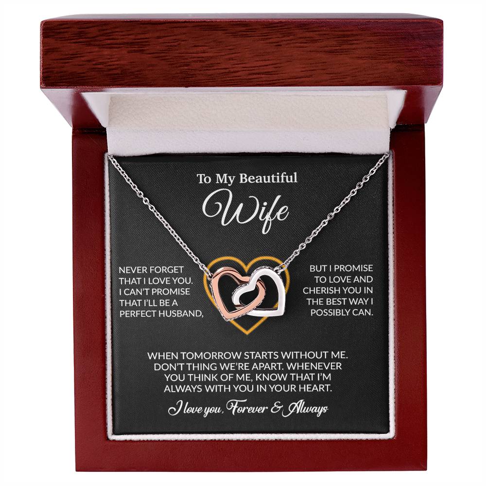 To My Wife Necklace, Gift For Wife, Anniversary Gift For Wife, Necklace For Wife 14_6_Black