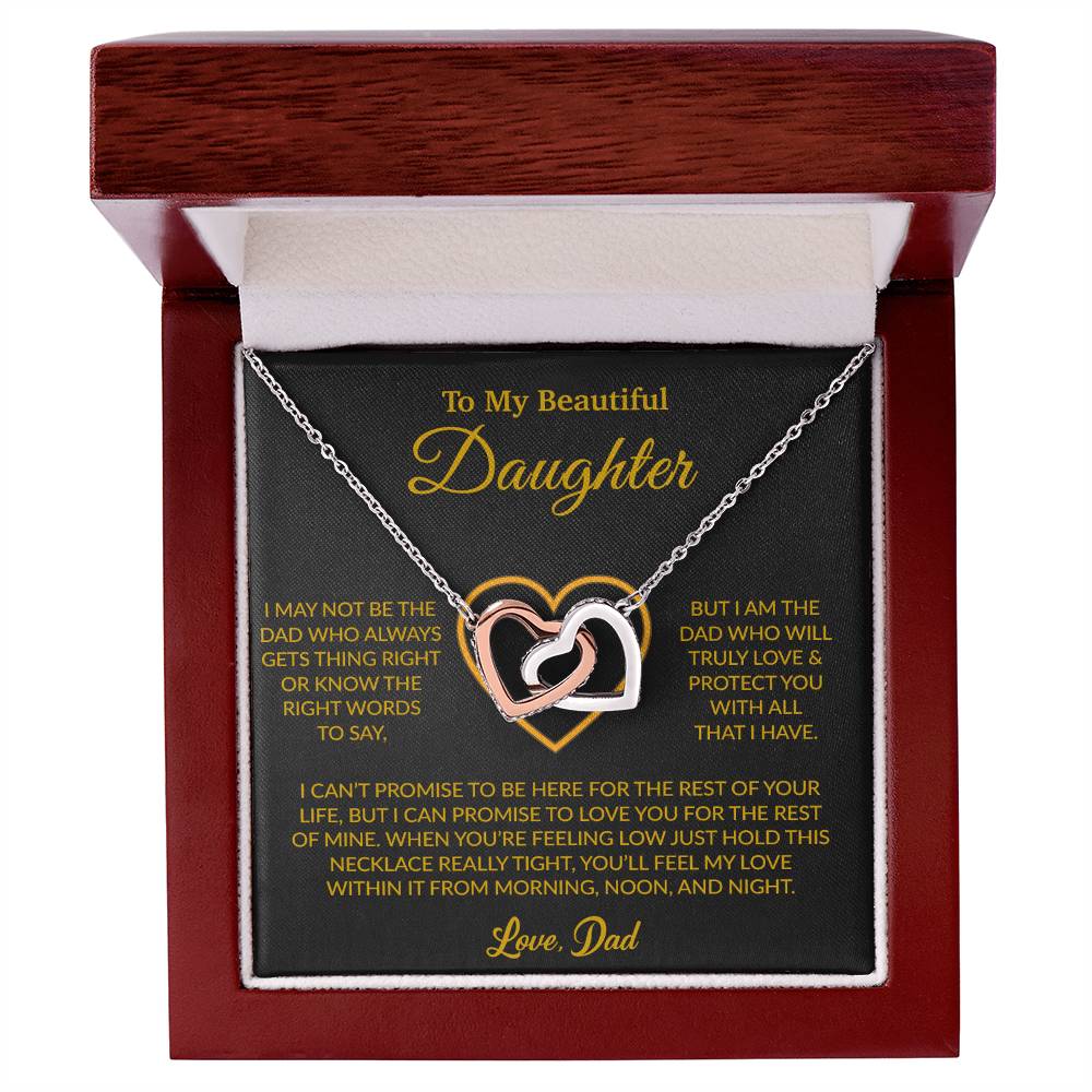 To My Daughter Necklace, Gift for Daughter from Dad, Father Daughter Necklace 16_6_Gold