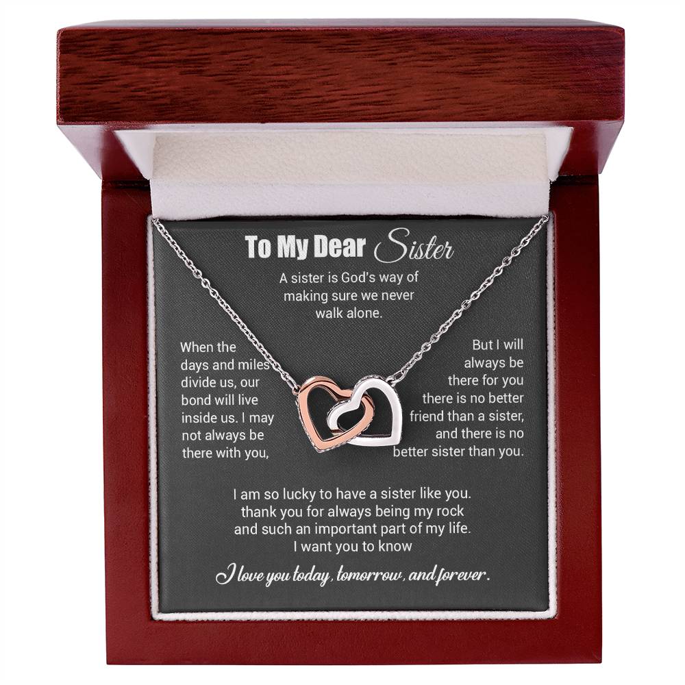 To My Sister Necklace, Brother to Sister, Birthday gift For Sister from Brother 3_4_Gray
