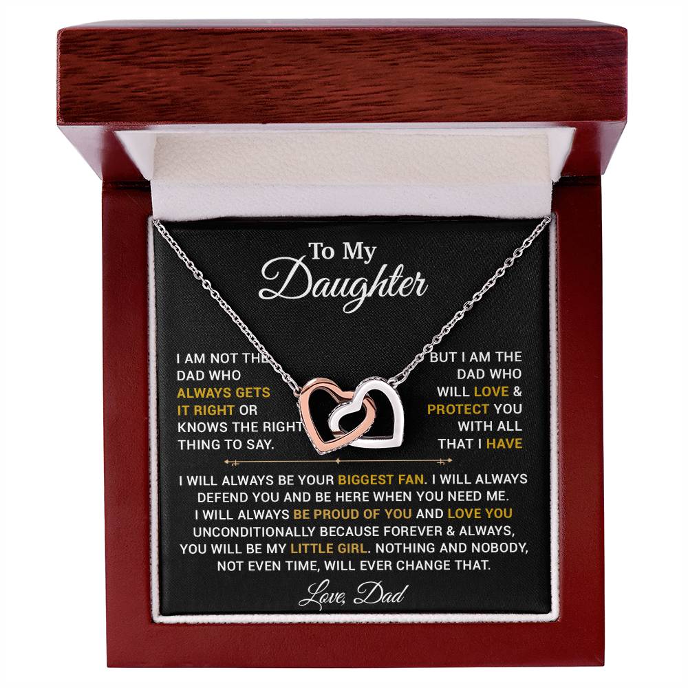 To My Daughter Necklace, Gift for Daughter from Dad, Father Daughter Necklace 4_4_Gold