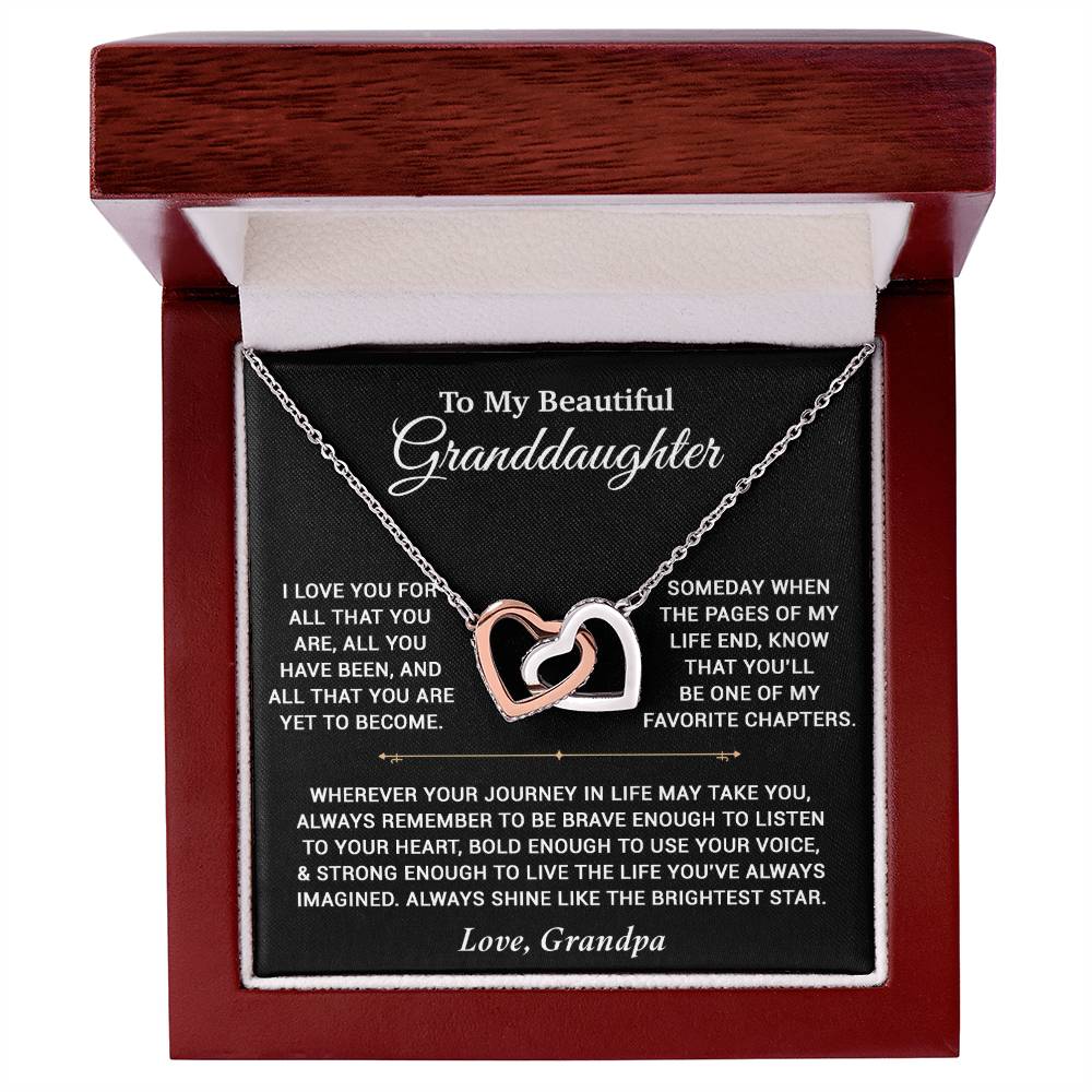 To My Granddaughter Necklace, Birthday Gift For Granddaughter, Birthday Gifts 12_6_Black