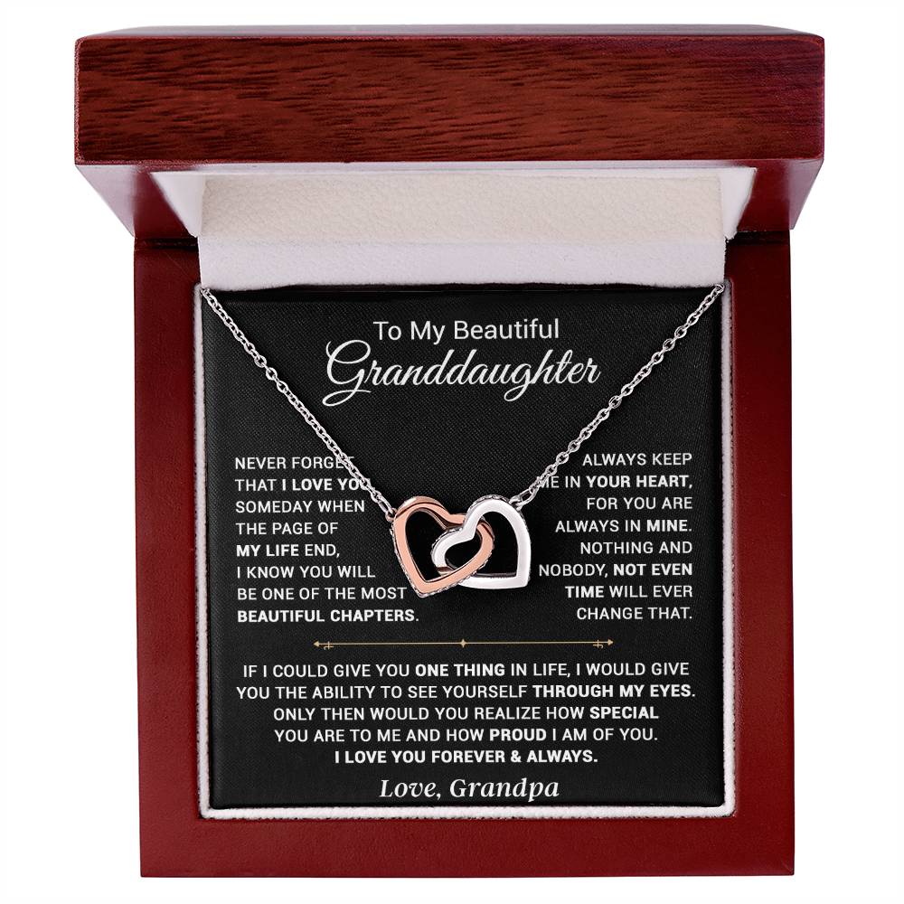 To My Granddaughter Necklace, Xmas Birthday Gift For Granddaughter From Grandpa