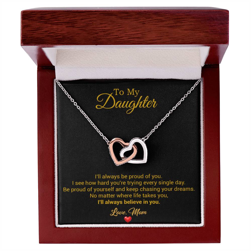 To My Daughter Necklace, Gift For Daughter From Dad, Daughter Father Necklace 2_8_Gold