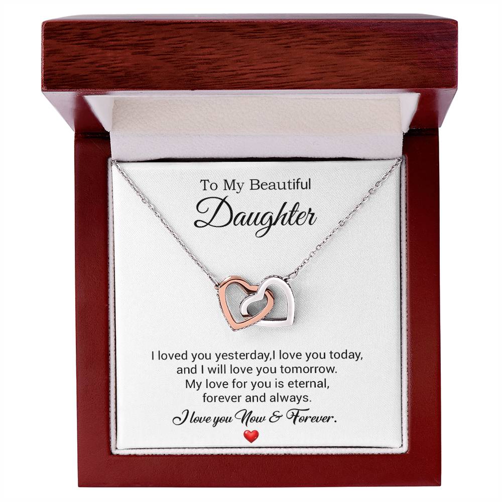To My Daughter Necklace, Gift For Daughter From Dad, Daughter Father Necklace 30_7_White