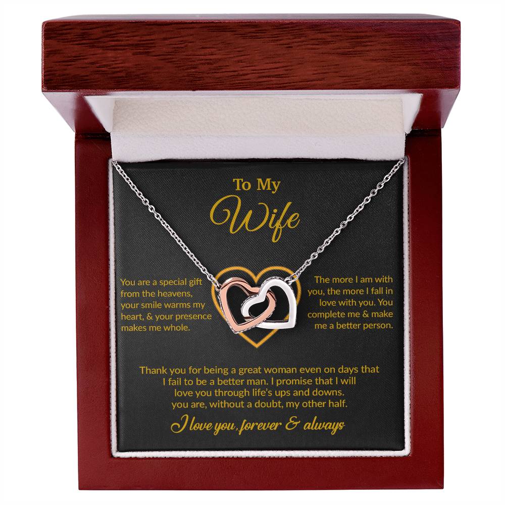 To My Wife Necklace, Gift For Wife, Anniversary Gift For Wife, Necklace For Wife 11_6_Gold