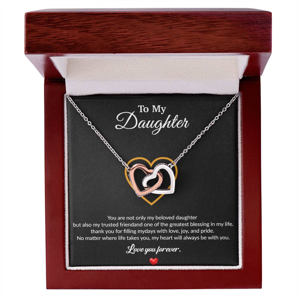 To My Daughter Necklace, Gift for Daughter from Dad, Father Daughter Necklace 13_8_Black