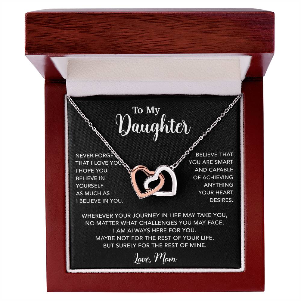 To My Daughter Necklace, Gift for Daughter from Mom, Mother Daughter Necklace 18_5_Black
