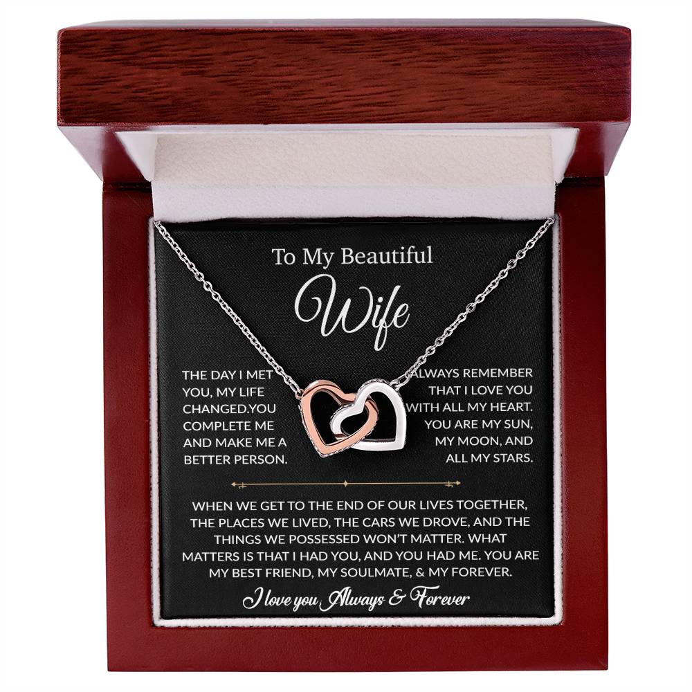 To My Wife Necklace, Gift For Wife, Anniversary Gift For Wife, Necklace For Wife 22_6_Black