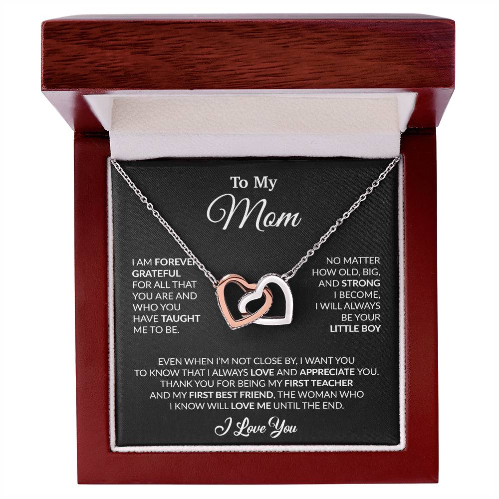 To My Mom Necklace, Gift For Mom From Daughter, Mother's Day Gifts 3_4_Black