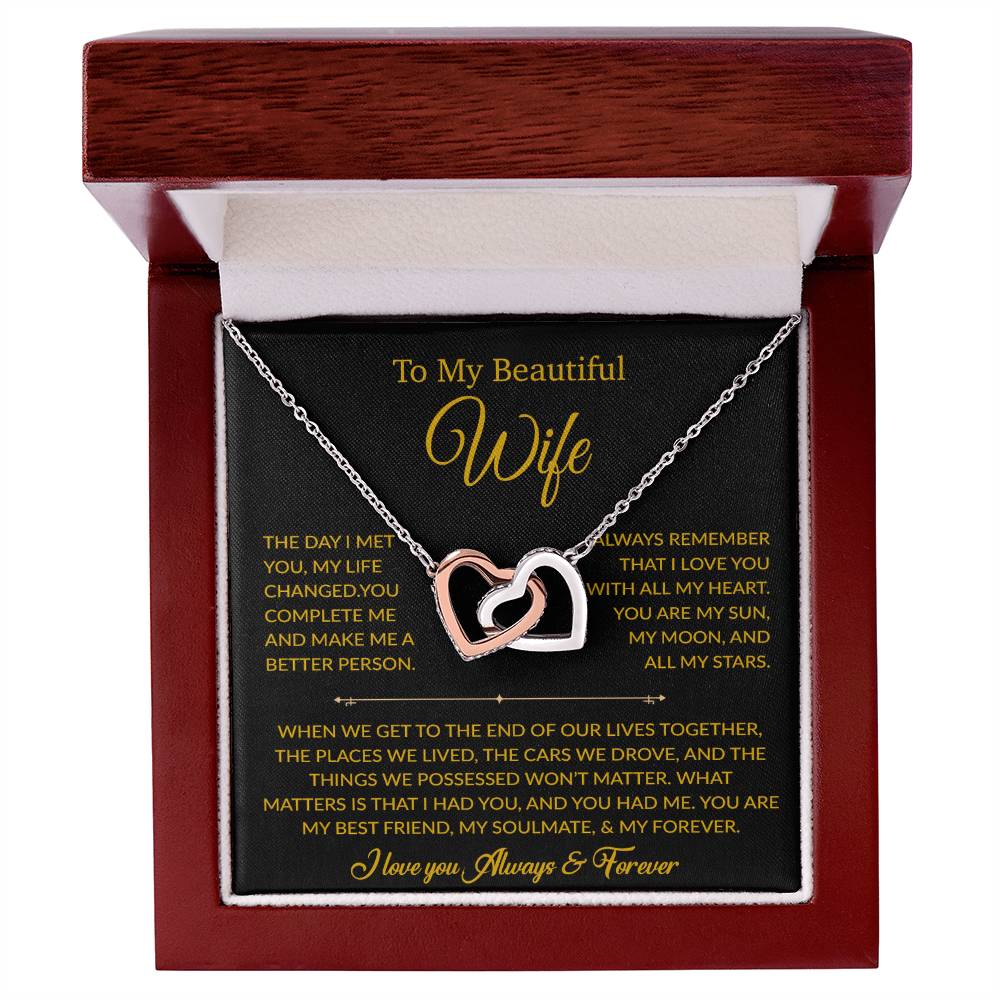 To My Wife Necklace, Gift For Wife, Anniversary Gift For Wife, Necklace For Wife 22_6_Gold