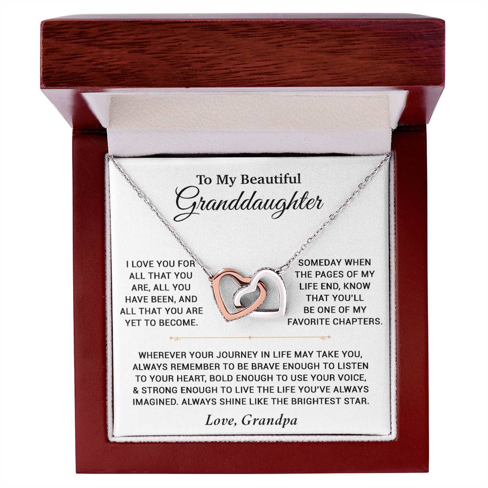 To My Granddaughter Necklace, Birthday Gift For Granddaughter, Birthday Gifts 12_6_White