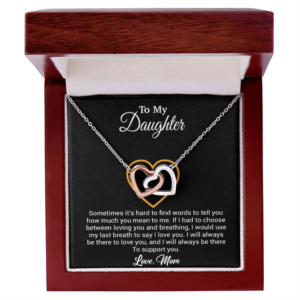 To My Daughter Necklace, Gift for Daughter from mom, Daughter mother Necklace 31_3_Black
