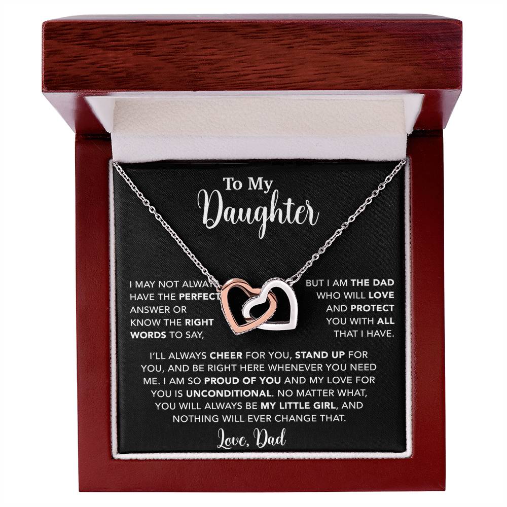 To My Daughter Necklace, Gift for Daughter from Dad, Father Daughter Necklace  15_6_Black