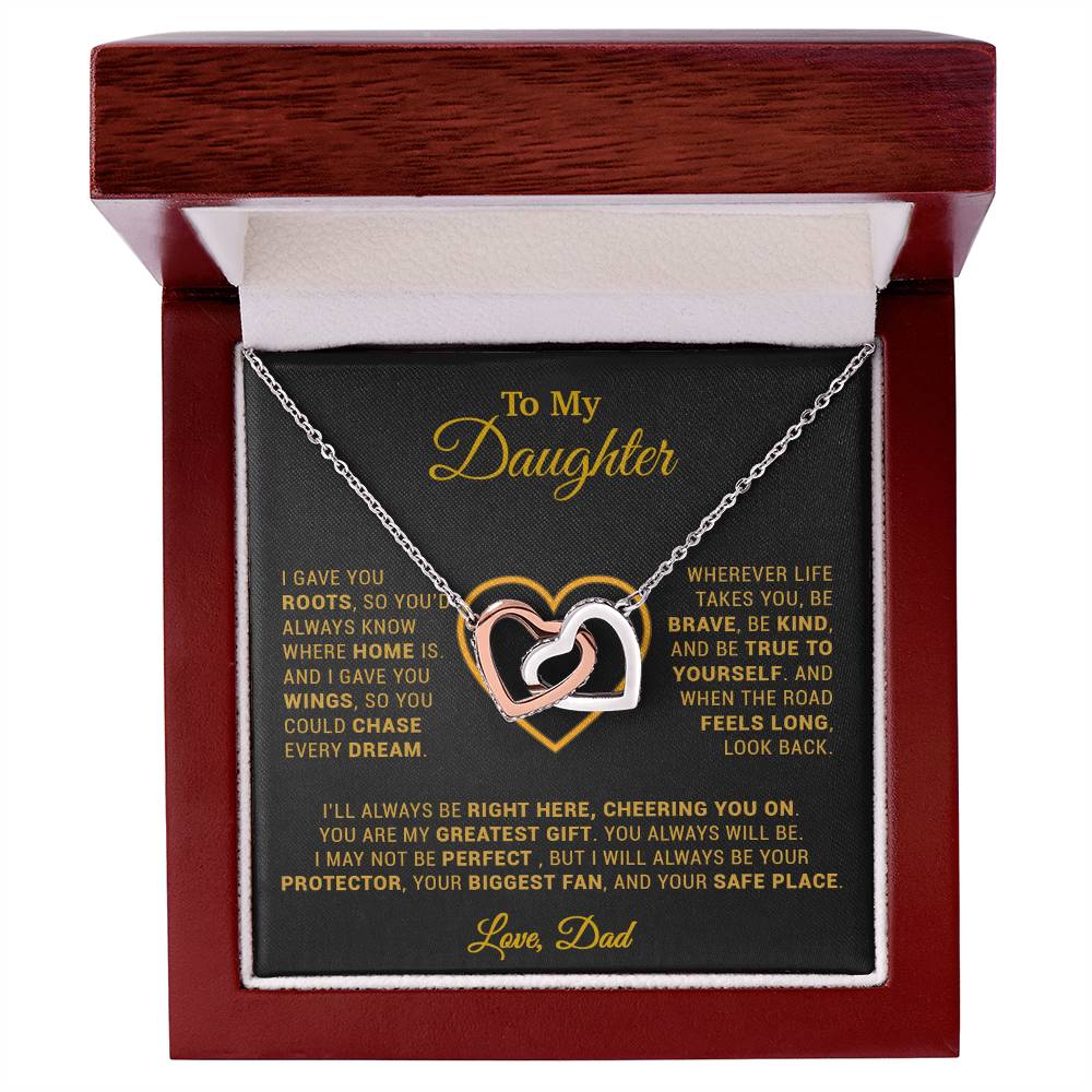 To My Daughter Necklace, Gift for Daughter from Dad, Father Daughter Necklace 18_3_Gold