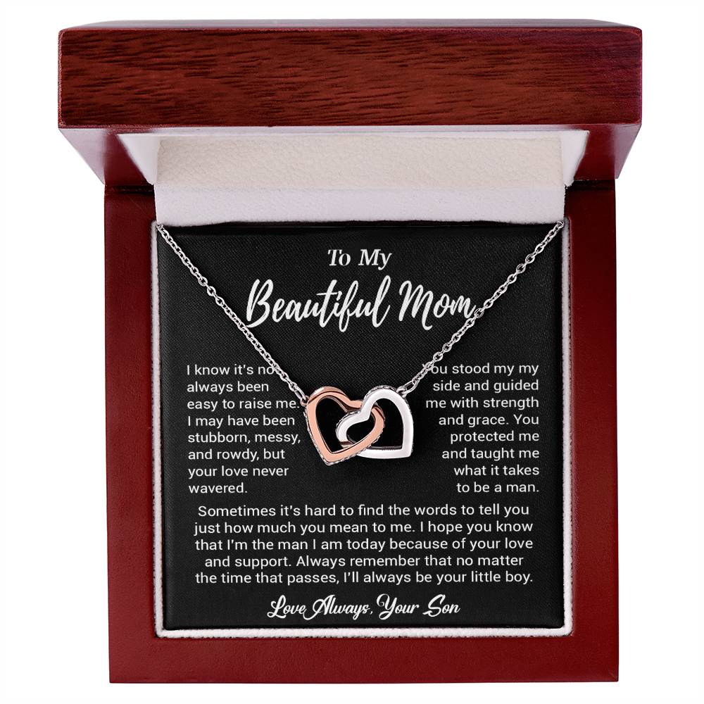 To My Beautiful Mom Necklace Mom Birthday Gift Mother's Day Gift Necklace For Mom From Son_ 8_5_Black