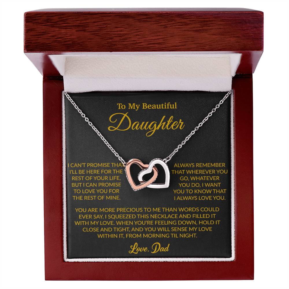 To My Daughter Necklace, Gift for Daughter from Dad, Father Daughter Necklace 8_6_Gold