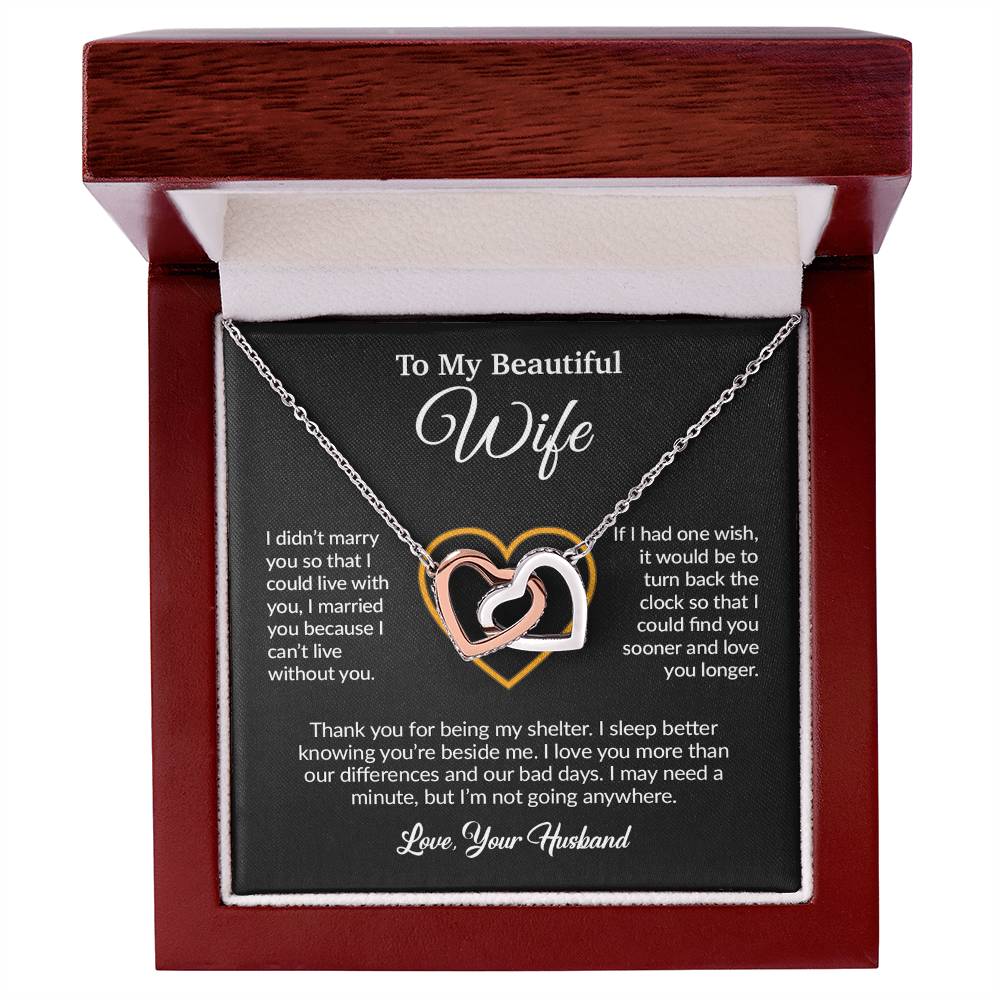 To My Wife Necklace, Gift For Wife, Anniversary Gift For Wife, Necklace For Wife 13_6_Black