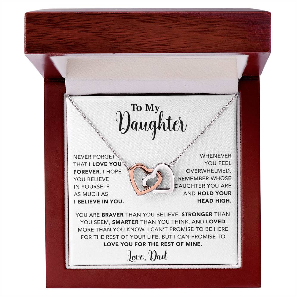 To My Daughter Necklace, Gift for Daughter from Dad, Father Daughter Necklace  9_4_White