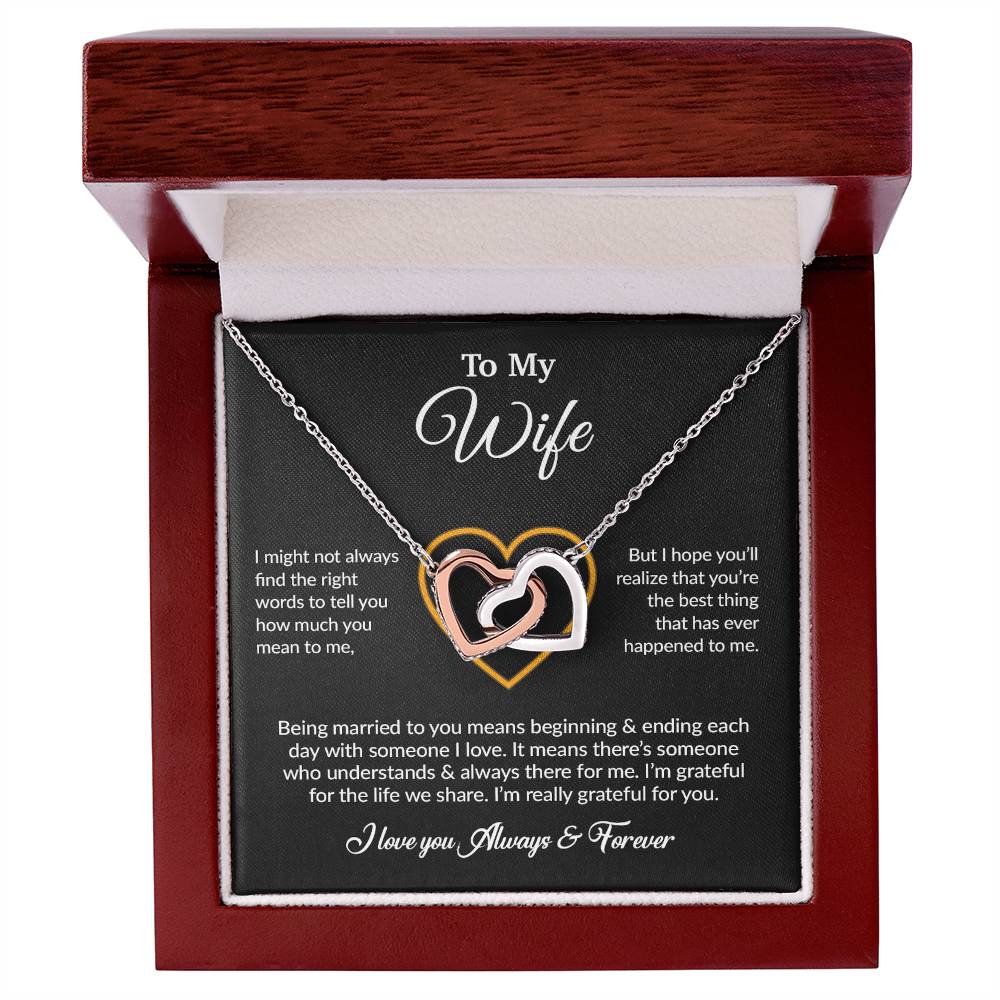 To My Wife Necklace, Gift For Wife, Anniversary Gift For Wife, Necklace For Wife 15_6_Black