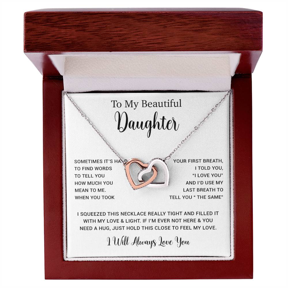 To My Daughter Necklace, Gift for Daughter from Dad, Father Daughter Necklace  11_5_White