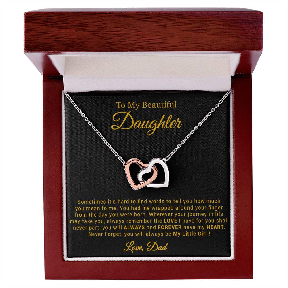 To My Daughter Necklace, Gift for Daughter from Dad, Father Daughter Necklace 21_4_Gold