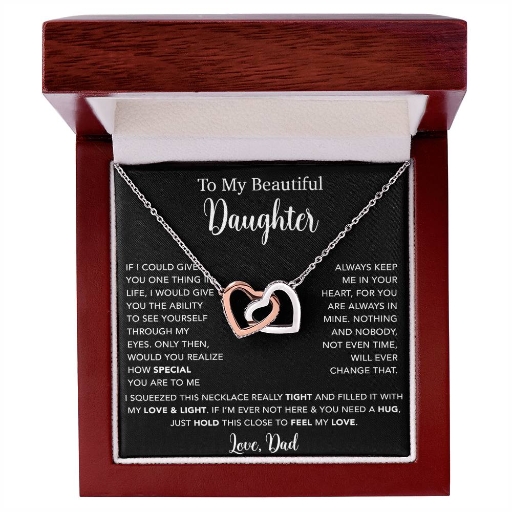 To My Daughter Necklace, Gift for Daughter from Dad, Father Daughter Necklace  4_5_Black