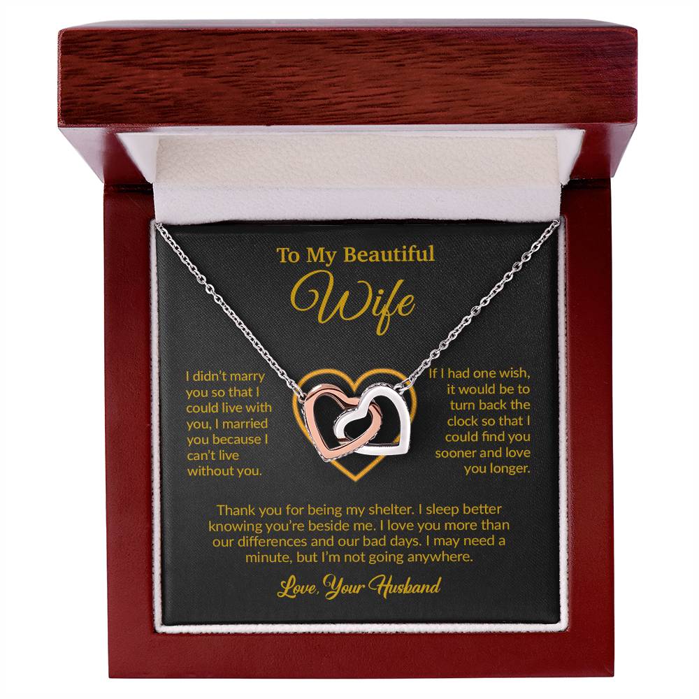 To My Wife Necklace, Gift For Wife, Anniversary Gift For Wife, Necklace For Wife 13_6_Gold