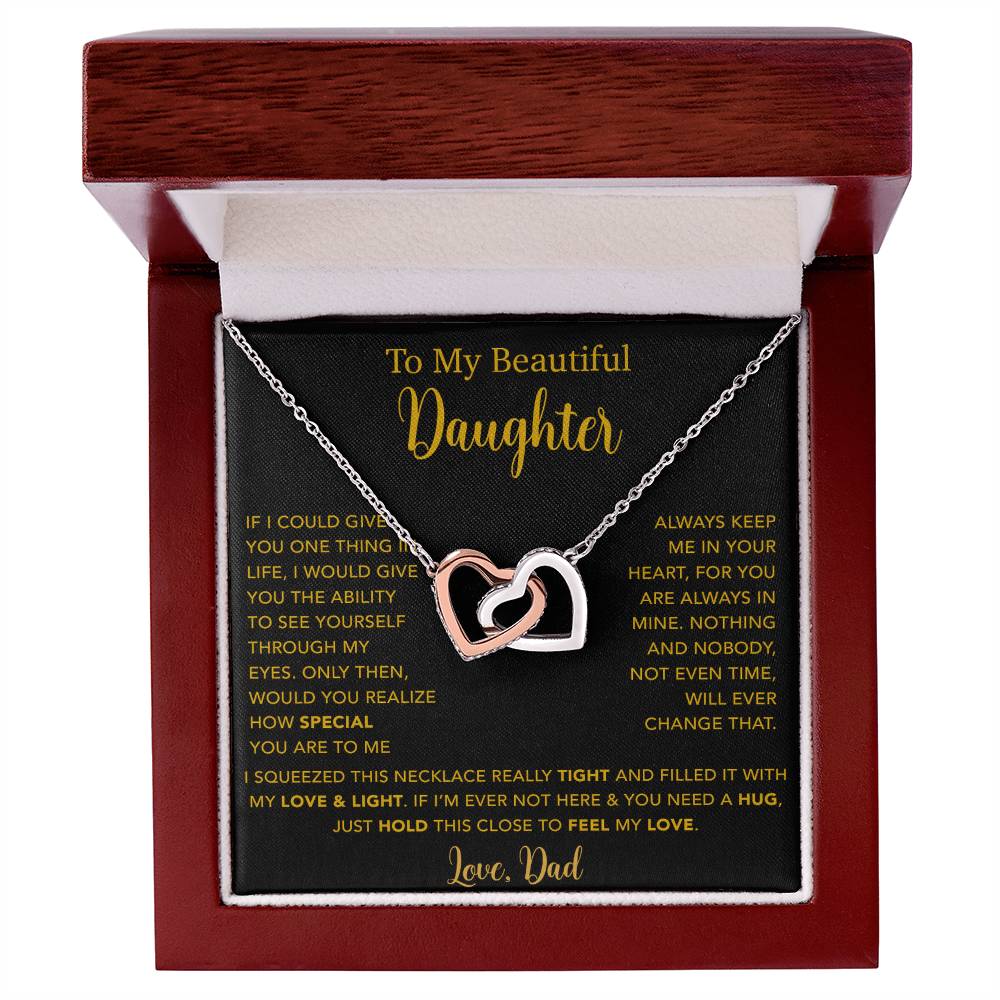To My Daughter Necklace, Gift for Daughter from Dad, Father Daughter Necklace  4_5_Gold