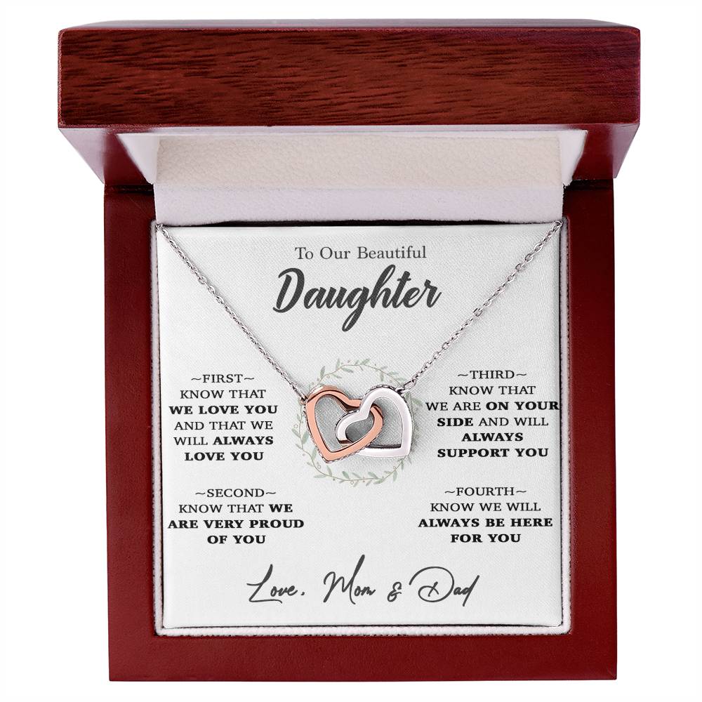 To My Daughter Necklace, Gift for Daughter From Mom and Dad,Birthday Gift