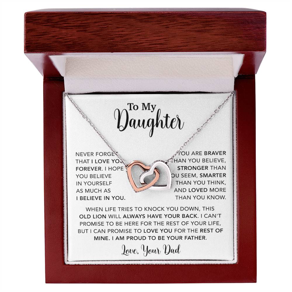 To My Daughter Necklace Gift for Daughter from Dad,Daughter Father Necklace 15_4_White