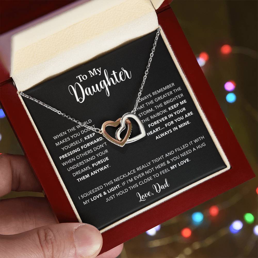 To My Daughter Necklace Gift for Daughter from Dad,Daughter Father Necklace 5_5_Black