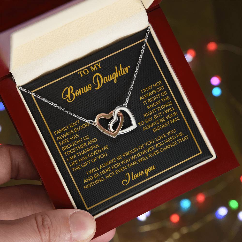 To My Bonus Daughter Necklace, Gift for Bonus Daughter, Step Daughter Birthday 18_4_Gold