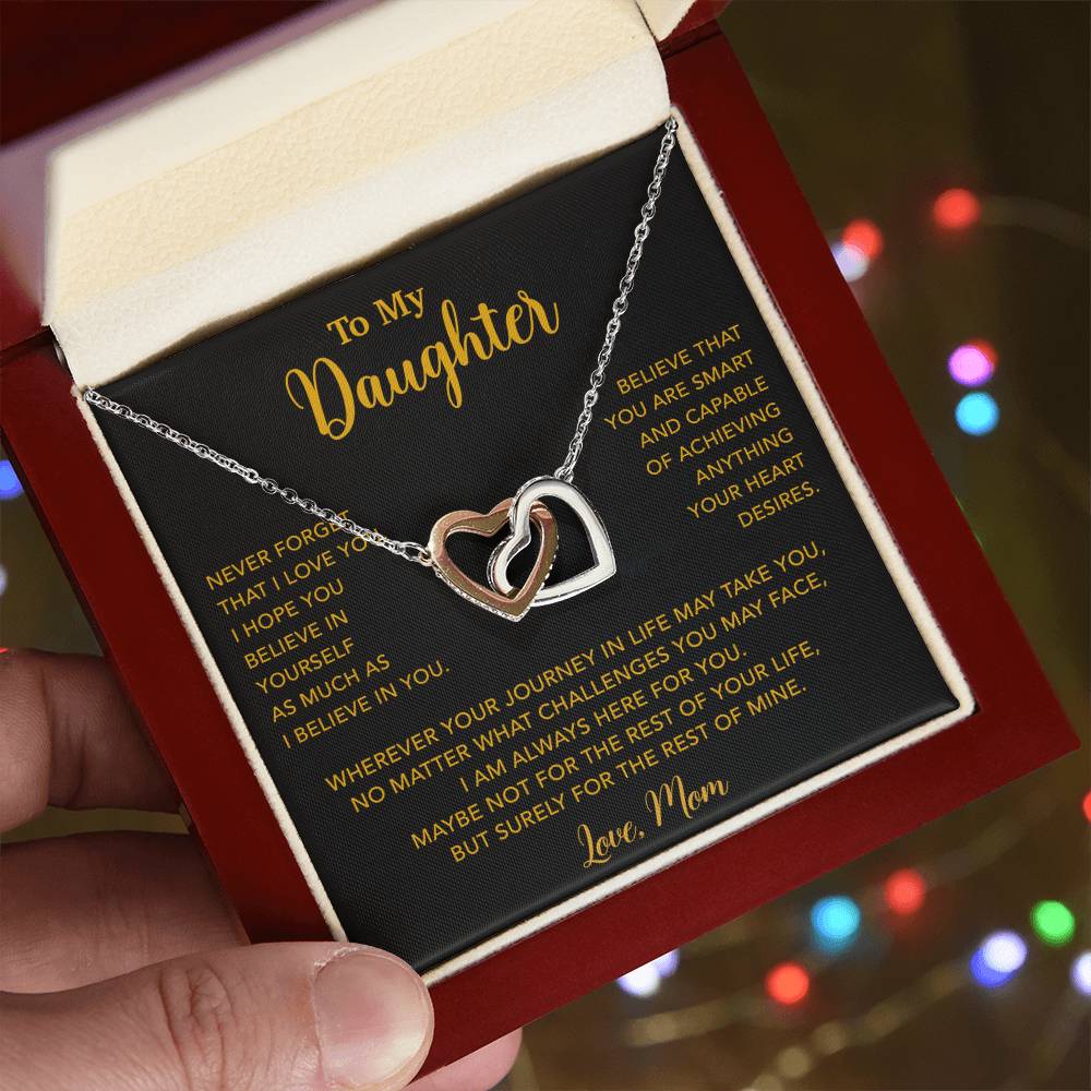 To My Daughter Necklace, Gift for Daughter from Mom, Mother Daughter Necklace 18_5_Gold