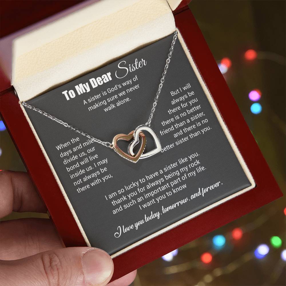 To My Sister Necklace, Brother to Sister, Birthday gift For Sister from Brother 3_4_Gray