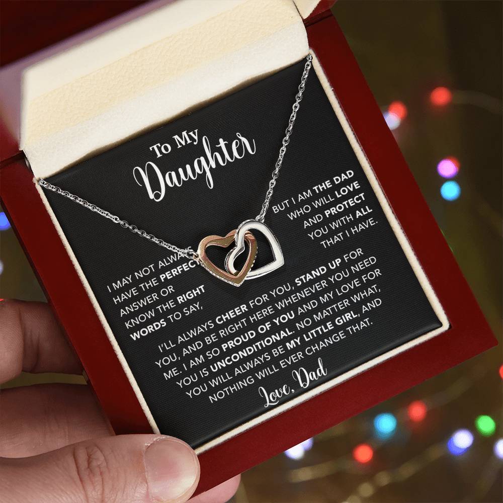 To My Daughter Necklace, Gift for Daughter from Dad, Father Daughter Necklace  15_6_Black
