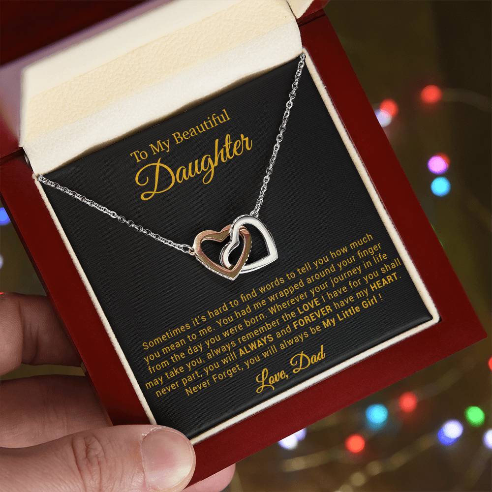 To My Daughter Necklace, Gift for Daughter from Dad, Father Daughter Necklace 21_4_Gold