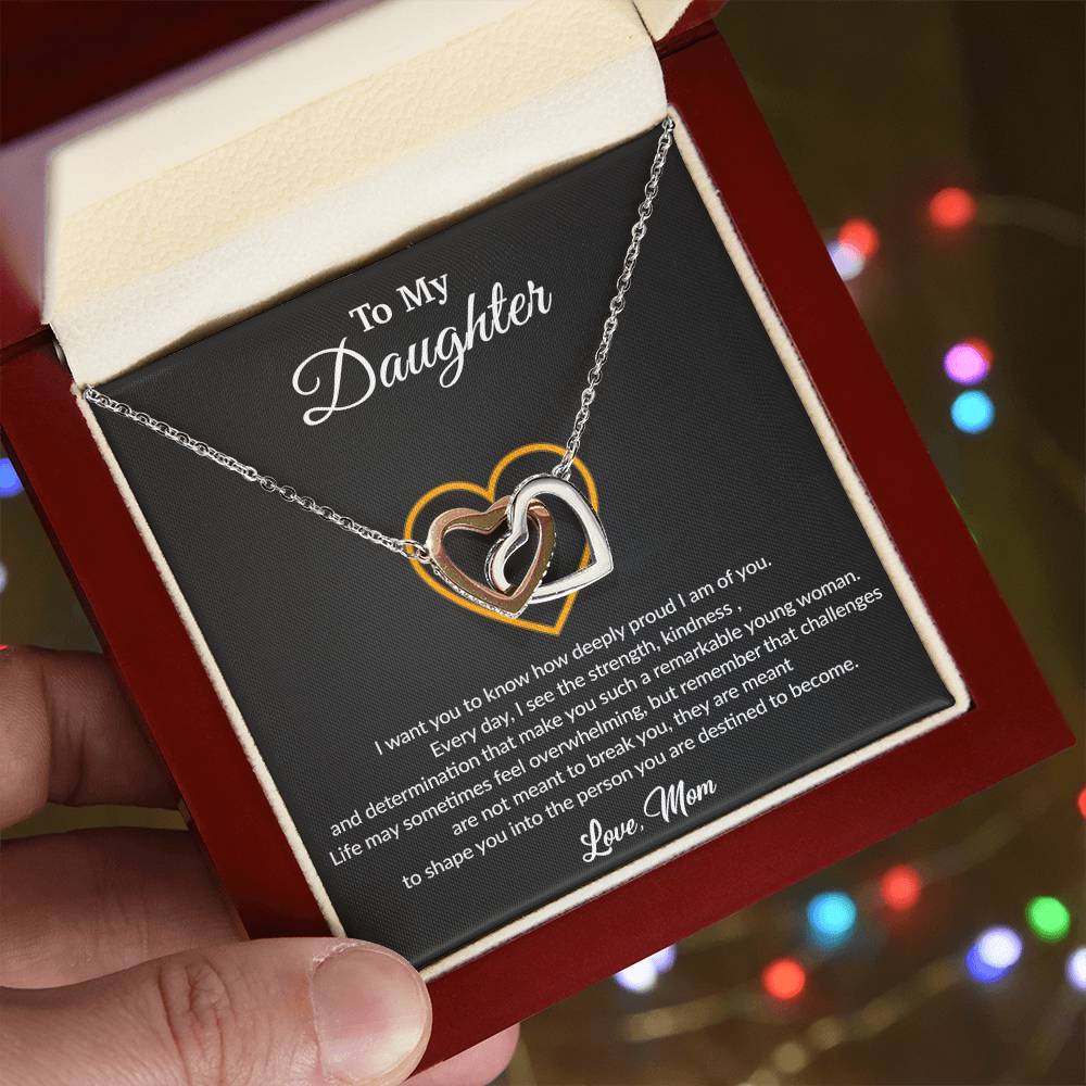 To My Daughter Necklace, Gift for Daughter from Dad, Father Daughter Necklace 10_8_Black