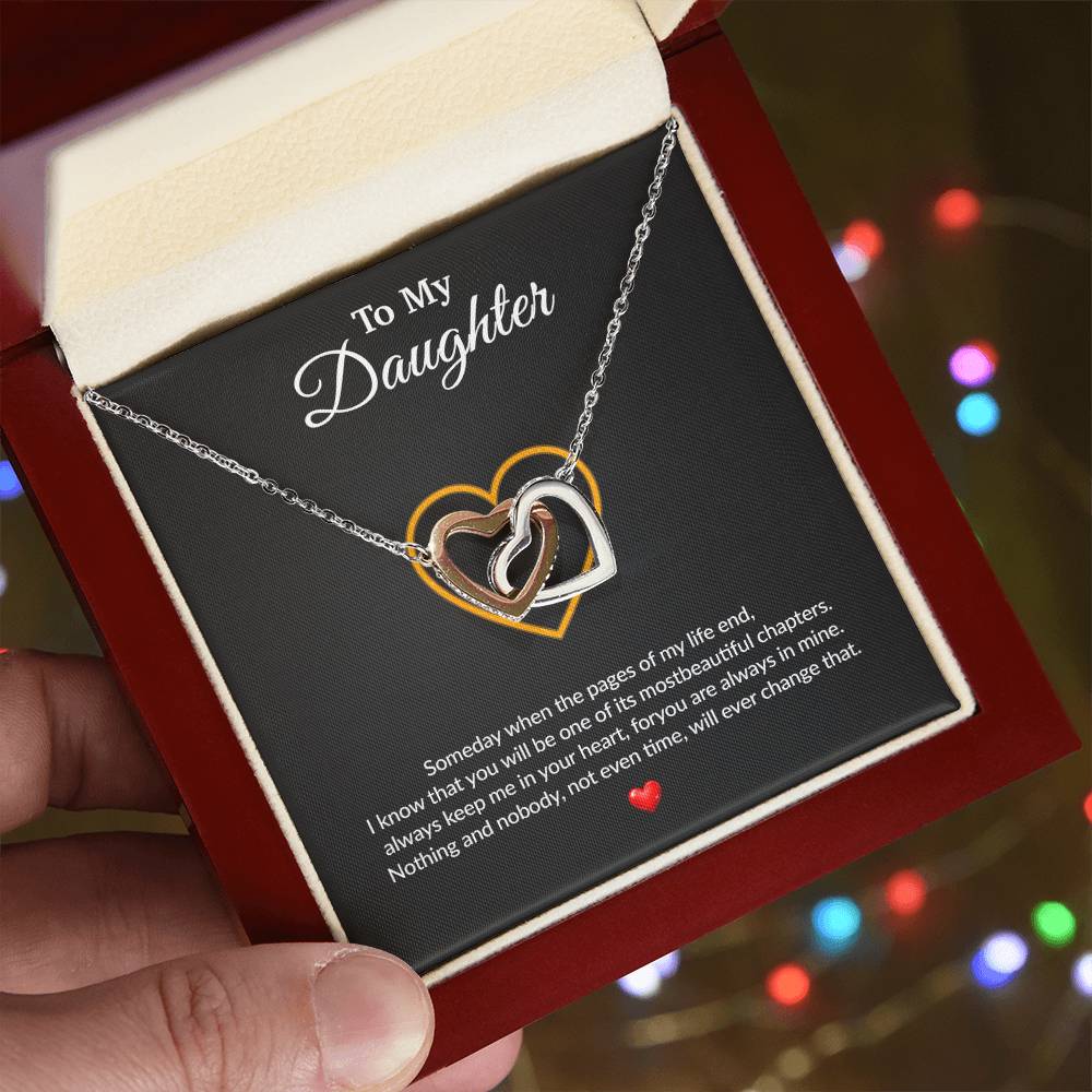 To My Daughter Necklace, Gift for Daughter from Dad, Father Daughter Necklace 14_8_Black